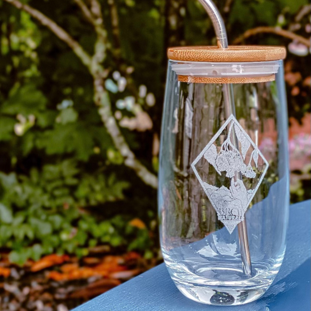 Etched Glass Tumbler